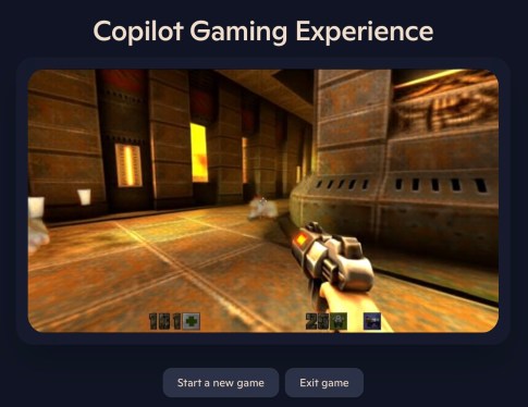 First-person shooter game set in a metallic and industrial environment with futuristic weapon and game interface elements