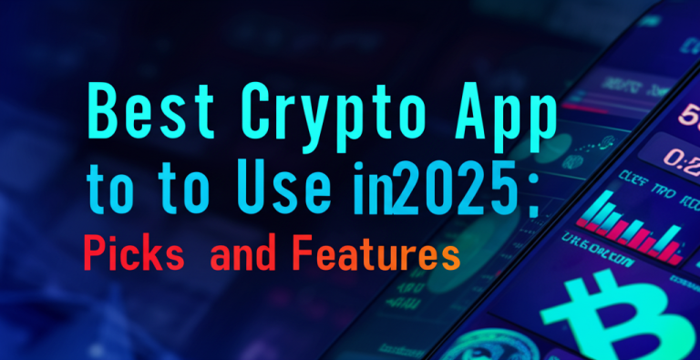 feature image for the blog with the blog title included. Title: Best Crypto App to Use in 2025: Top Picks and Features. Ensure the text is accurate and error-free