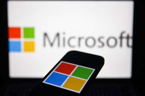 Microsoft logo on a device - Phi 4 AI Models