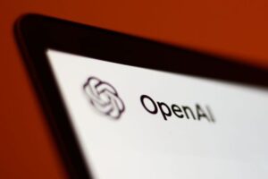 Screen showing the OpenAI logo and name on a digital device, related to AI agent advancements and the new o3 model