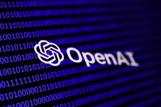 OpenAI logo with binary code background highlighting concerns about AI's self-preservation and user safety